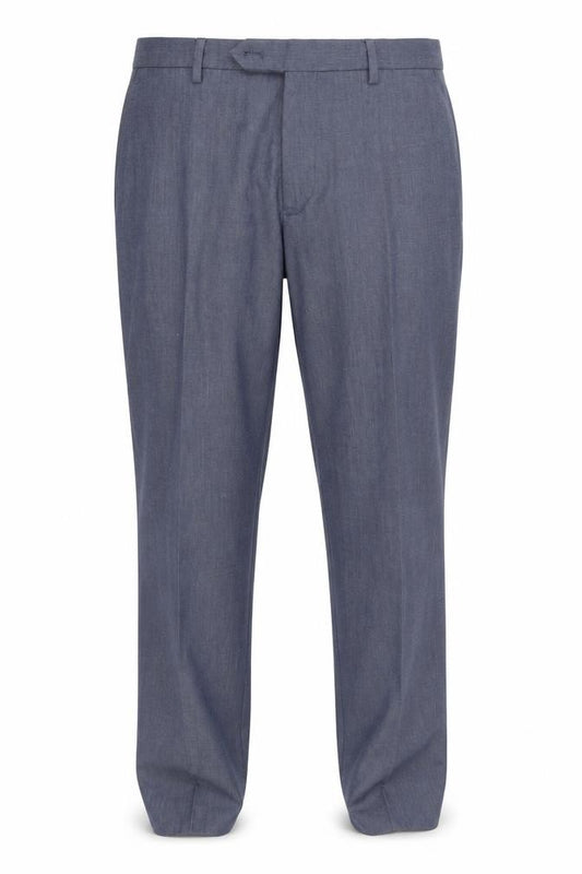 Front view of Primark men’s blue dress pants trousers, size 32, in, 26-inch leg