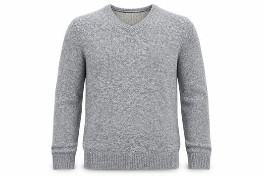 Front view of Maine New England men’s blue herringbone jumper, size S