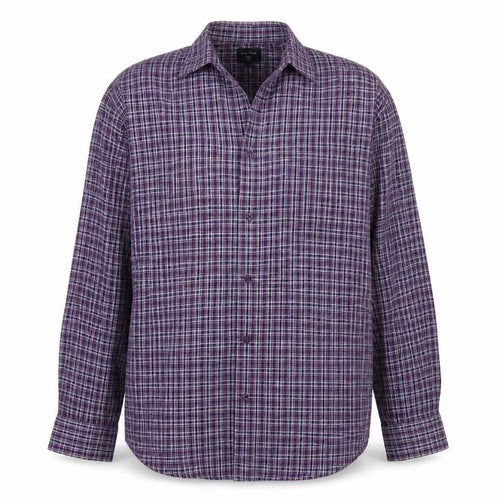 EWM Mens Purple Striped Woven  Button-Up Size M