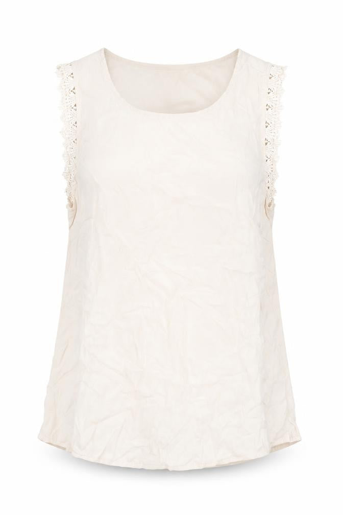 VERO MODA Womens Beige   Basic Blouse Size 8
