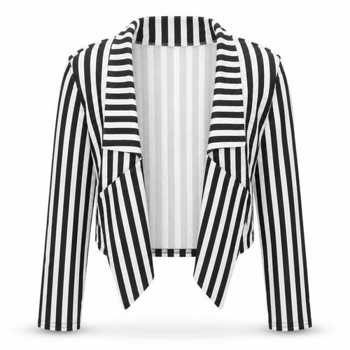 Buzy Womens Black Striped  Jacket  Size S
