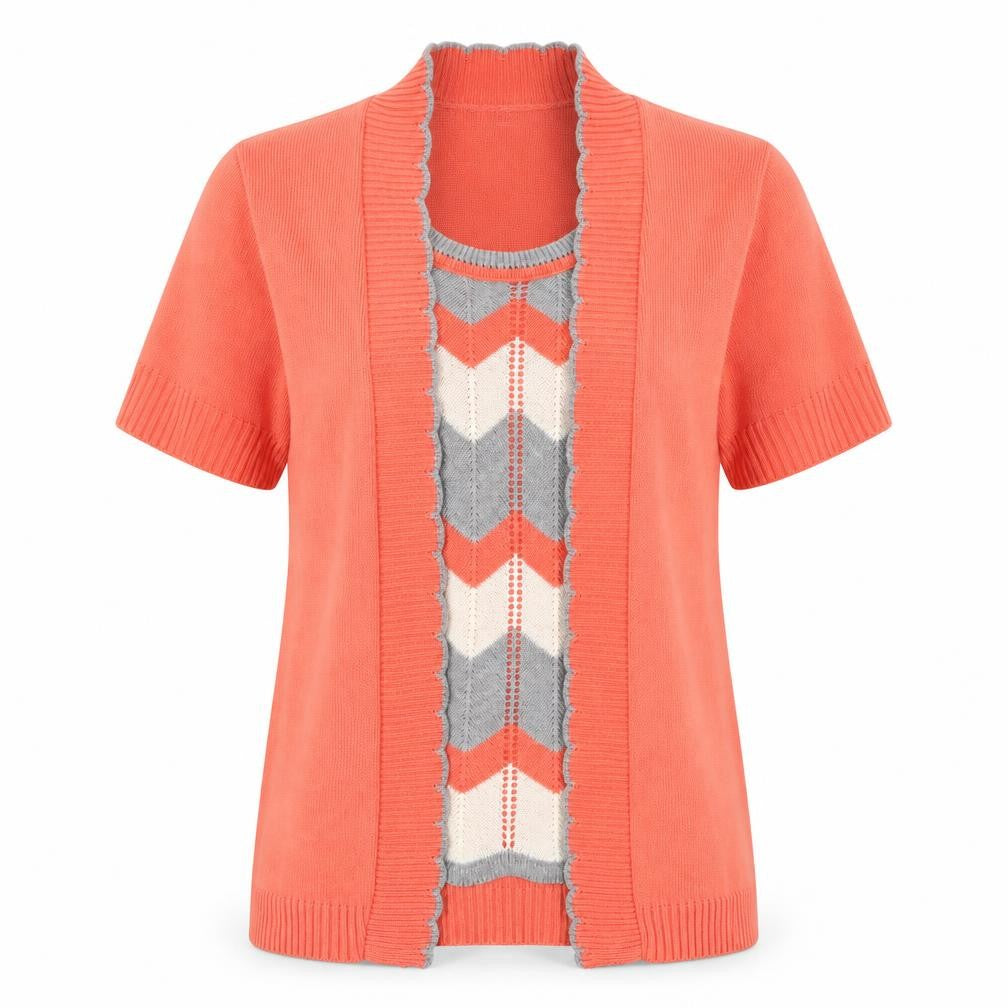 Lady Ice Womens Orange  Knit Cardigan Jumper Size S