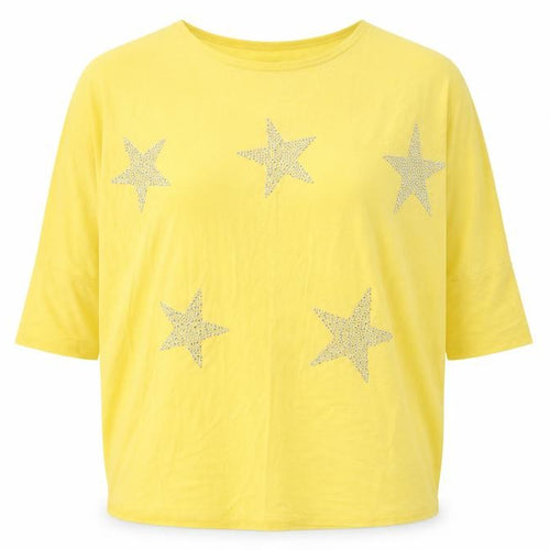 MISSUMI Womens Yellow   Basic T-Shirt One Size