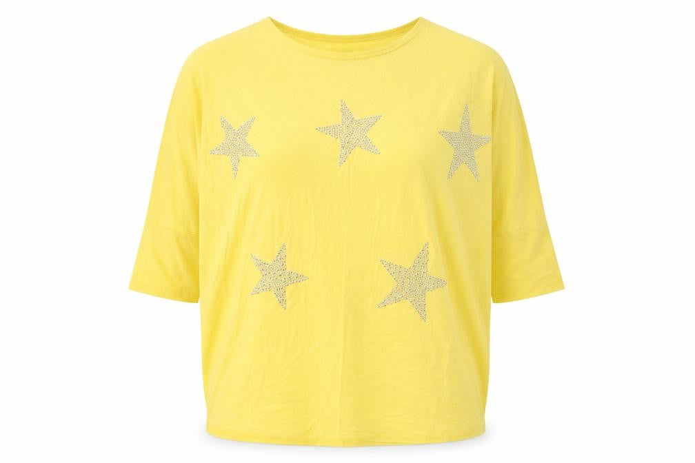 MISSUMI Womens Yellow   Basic T-Shirt One Size