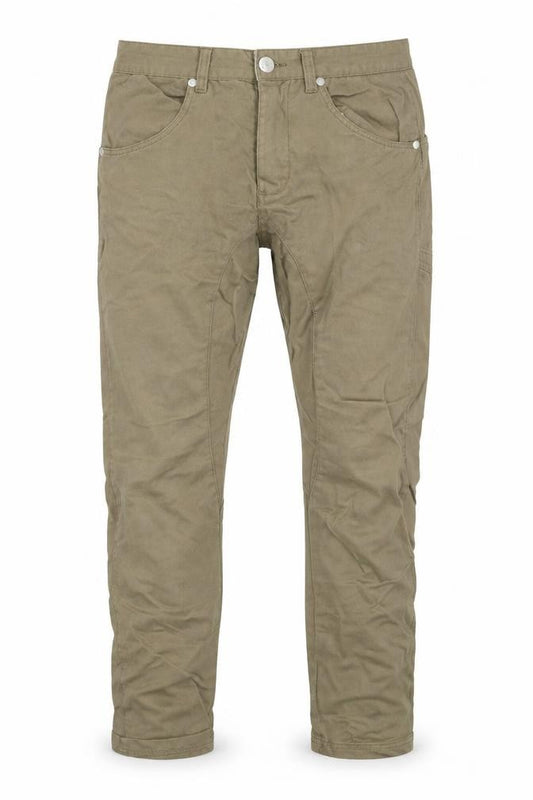Front view of Soul Star men’s beige chino trousers, size 30, 25-inch leg