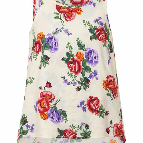 primark  Womens White Floral  Basic Blouse Size 6