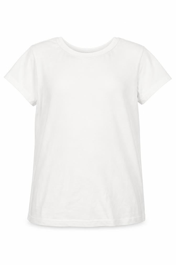 George  Girls White Animal Print  Basic T-Shirt Size 8-9 Years