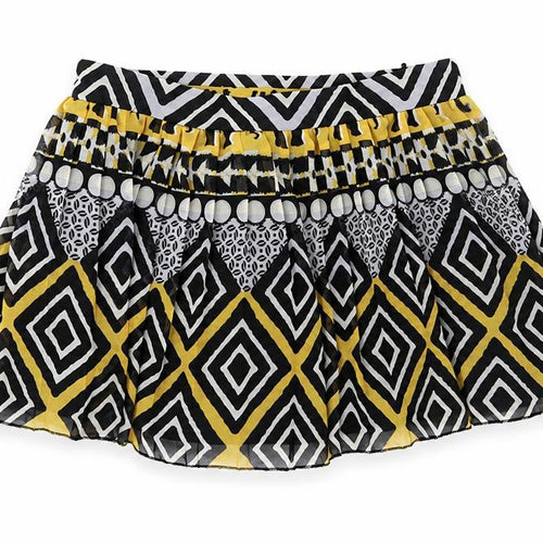 Miss GG Girls Black Geometric Chiffon Flare Skirt Size 7 Years