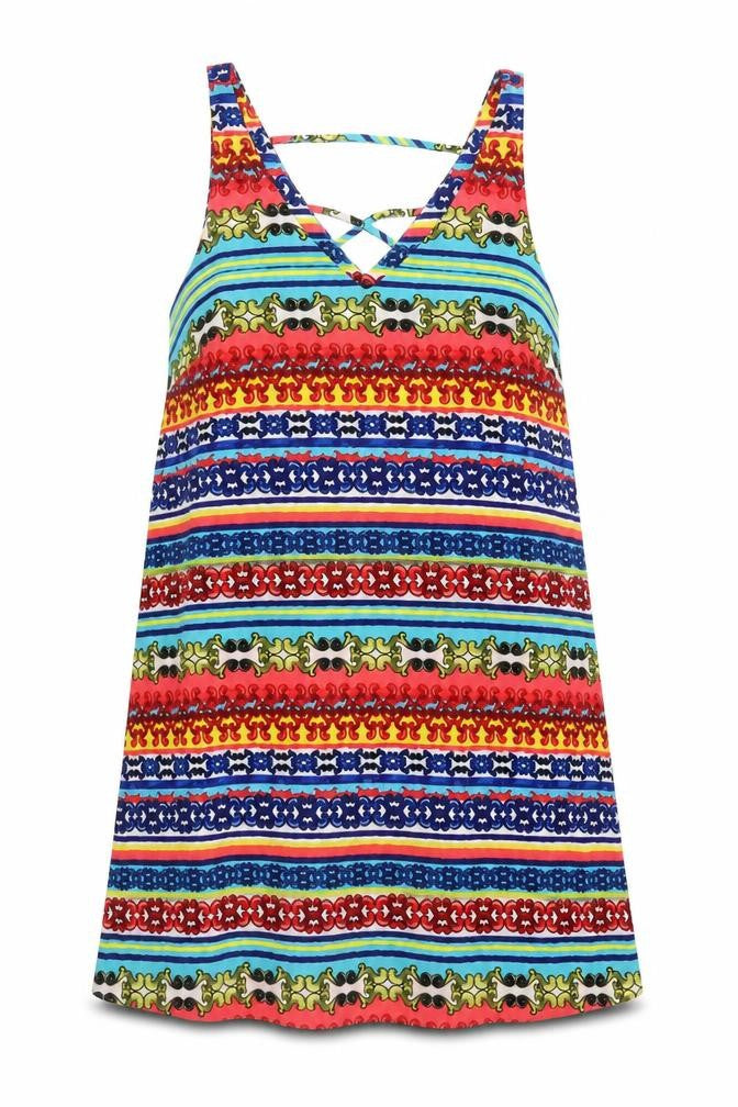 Papaya Womens Multicoloured Geometric  A-Line  Size 14