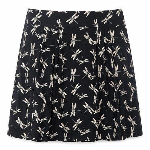 Preworn Womens Black Geometric  Flare Skirt Size 30 in