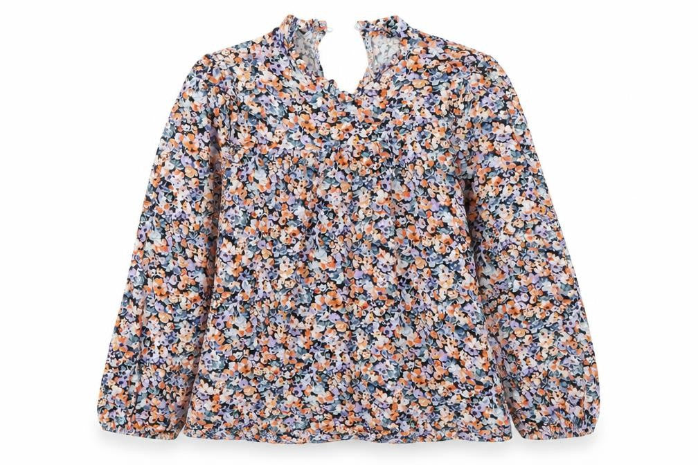 Vanessa zani Womens Black Floral  Basic Blouse Size S
