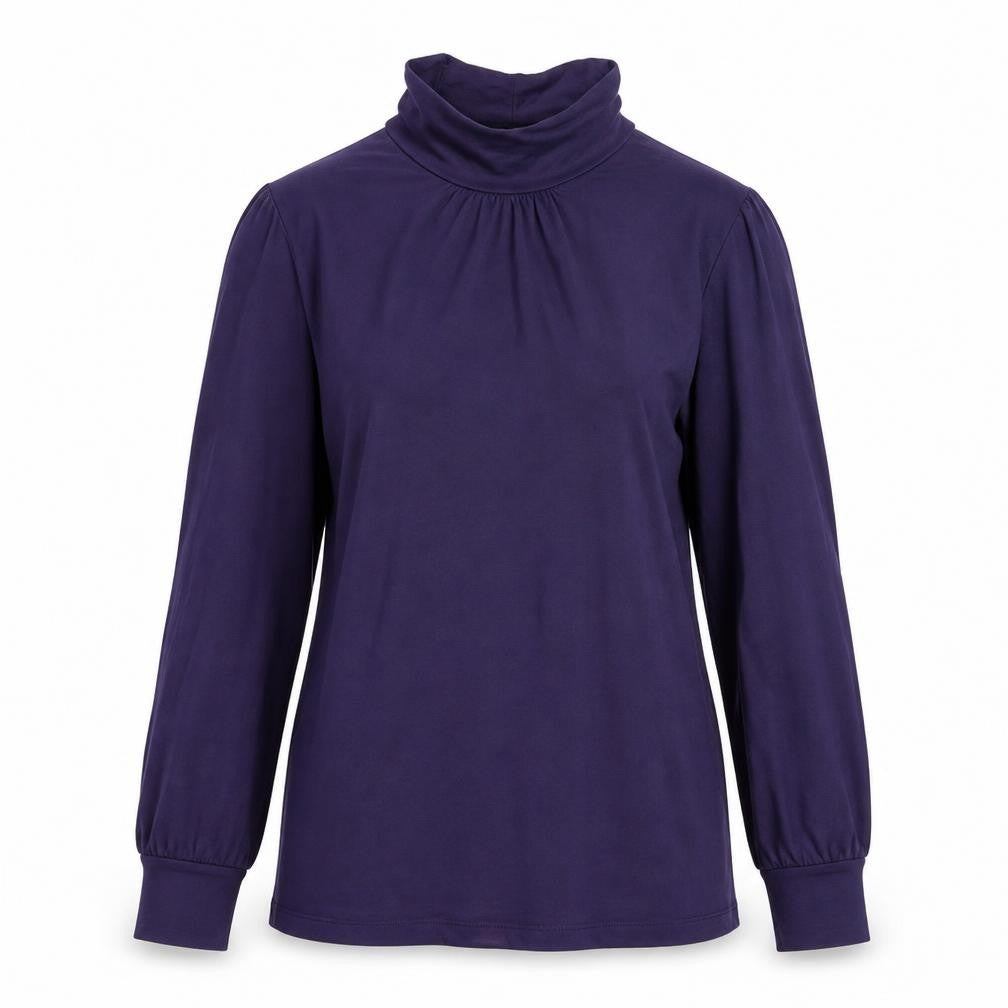 Oasis Womens Purple  Chambray Basic T-Shirt Size 12