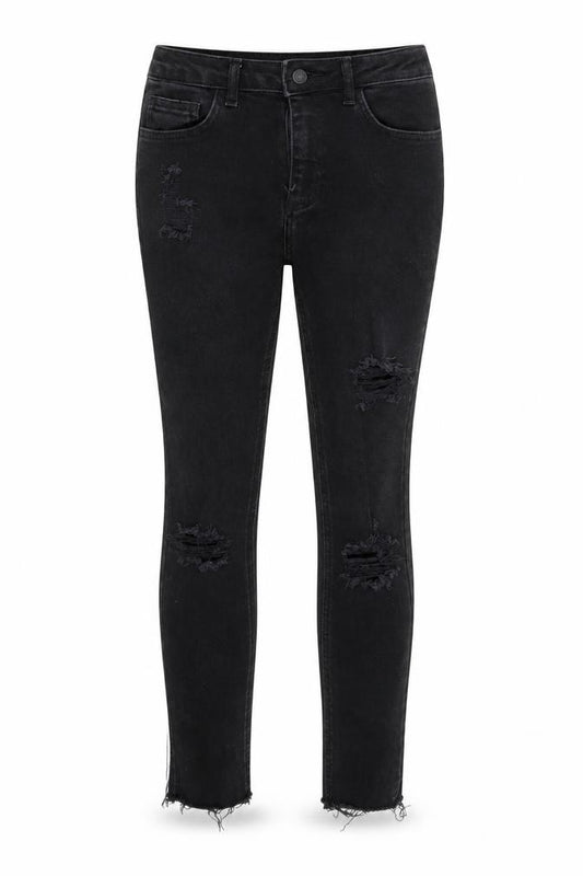 Front view of New Look women’s black skinny jeans, size UK 10, 27-inch leg