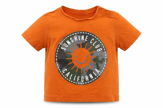 Front view of F&F Baby Orange Pullover T-Shirt, size 12-18, Months