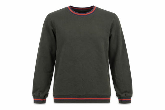 Front view of Brave Soul men’s green jumper, size S