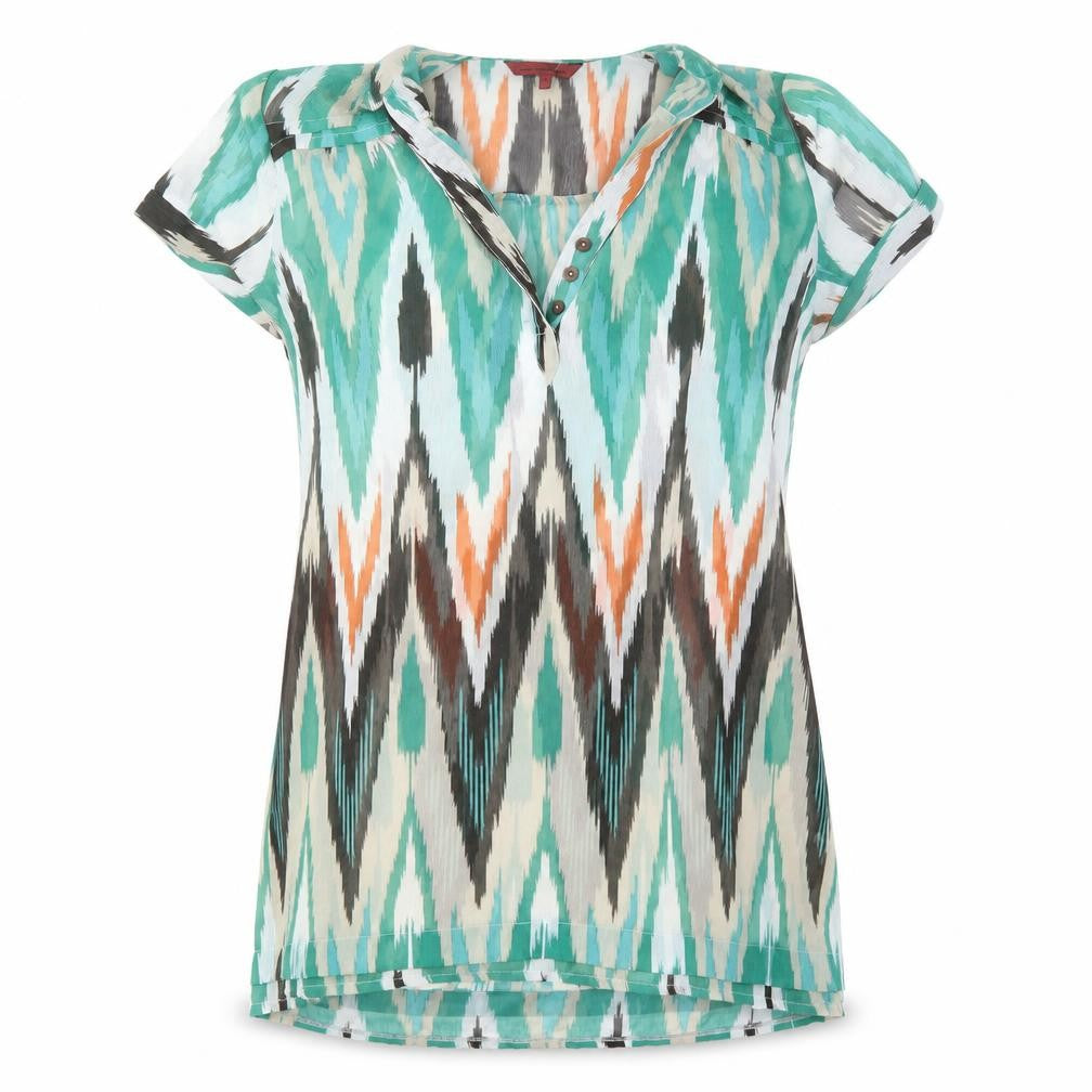 John Richmond Womens Multicoloured Geometric  Tunic Blouse Size 12
