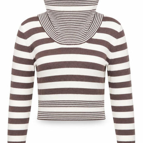 West One Womens Beige Striped  Pullover Jumper Size 10