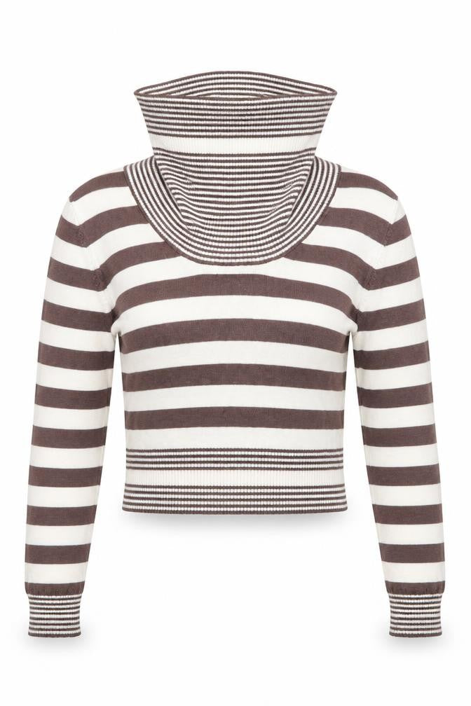 West One Womens Beige Striped  Pullover Jumper Size 10