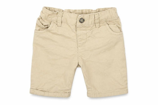 Front view of Nutmeg boys’ beige cargo jeans, size 18-24, months