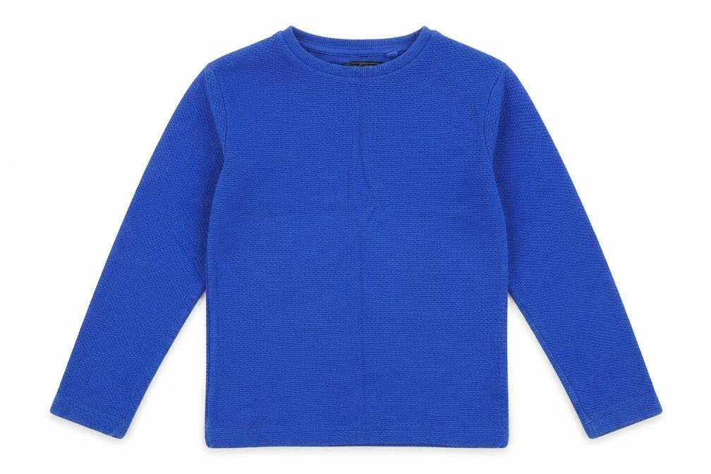 Front view of Next boys’ blue jumper, size 5, years