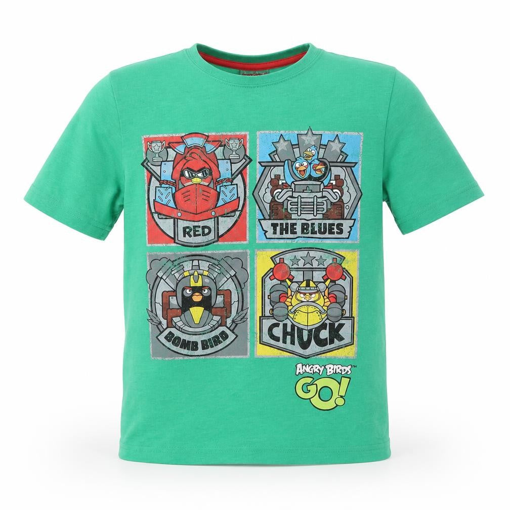 Front view of Next boys’ green basic t-shirt, size 7, years