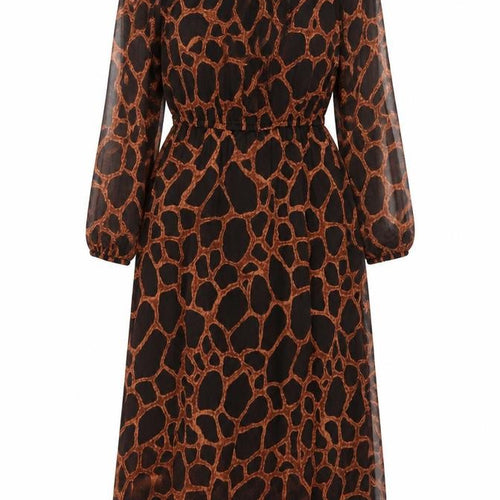 Lost Stock Womens Black Animal Print  A-Line  Size S
