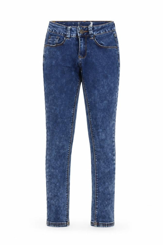 Front view of New Look girls’ blue skinny jeans, size 10, years