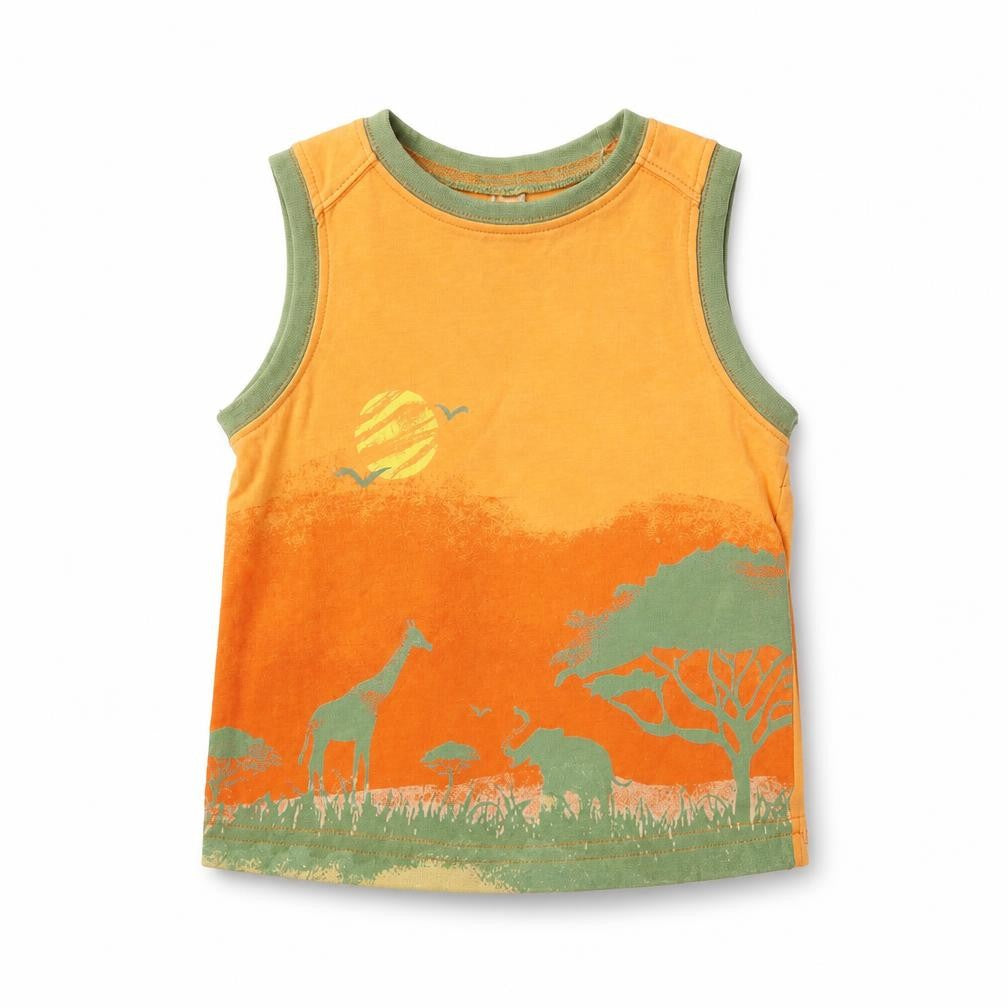 Vitamins Kids Boys Orange   Basic Tank Size 2 Years  - animals