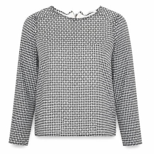Mng Womens Black Polka Dot  Basic Blouse Size S