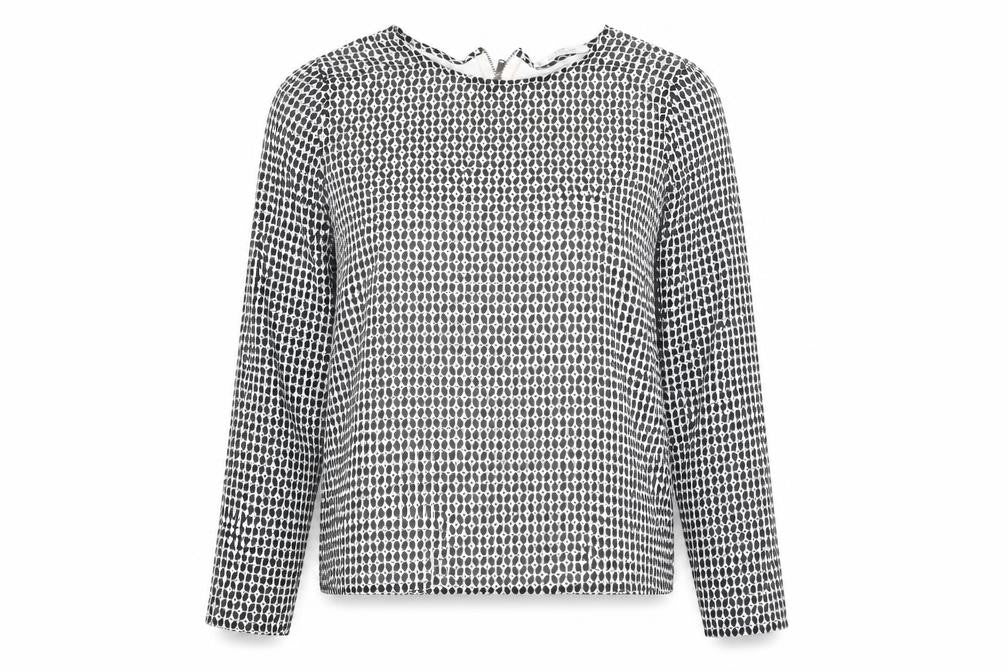 Mng Womens Black Polka Dot  Basic Blouse Size S