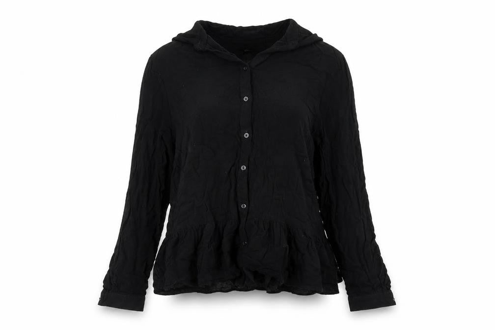 H&M Womens Black   Basic Button-Up Size 8