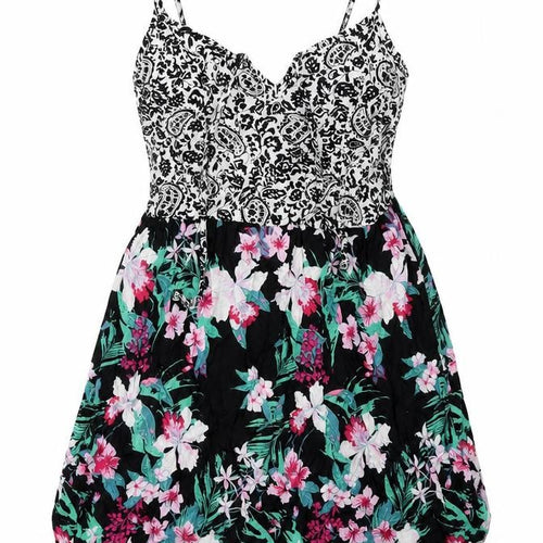 akasa Womens Blue Floral  Mini  Size 14