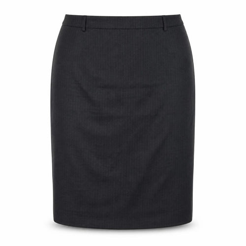 Preworn Womens Grey Striped  A-Line Skirt Size 16
