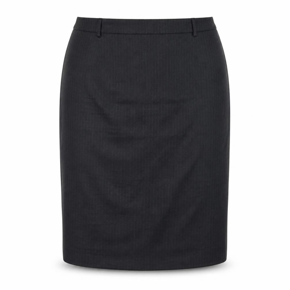 Preworn Womens Grey Striped  A-Line Skirt Size 16