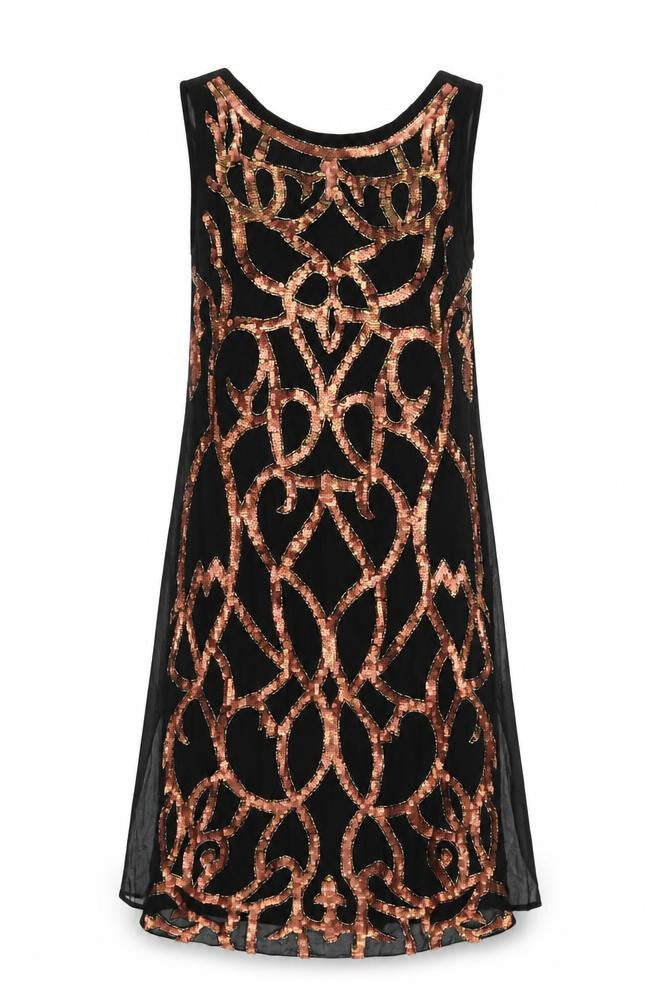 TD Womens Black Geometric  Shift  Size 10