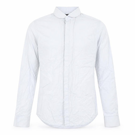 Front view of ASOS men’s blue dress shirt, size S