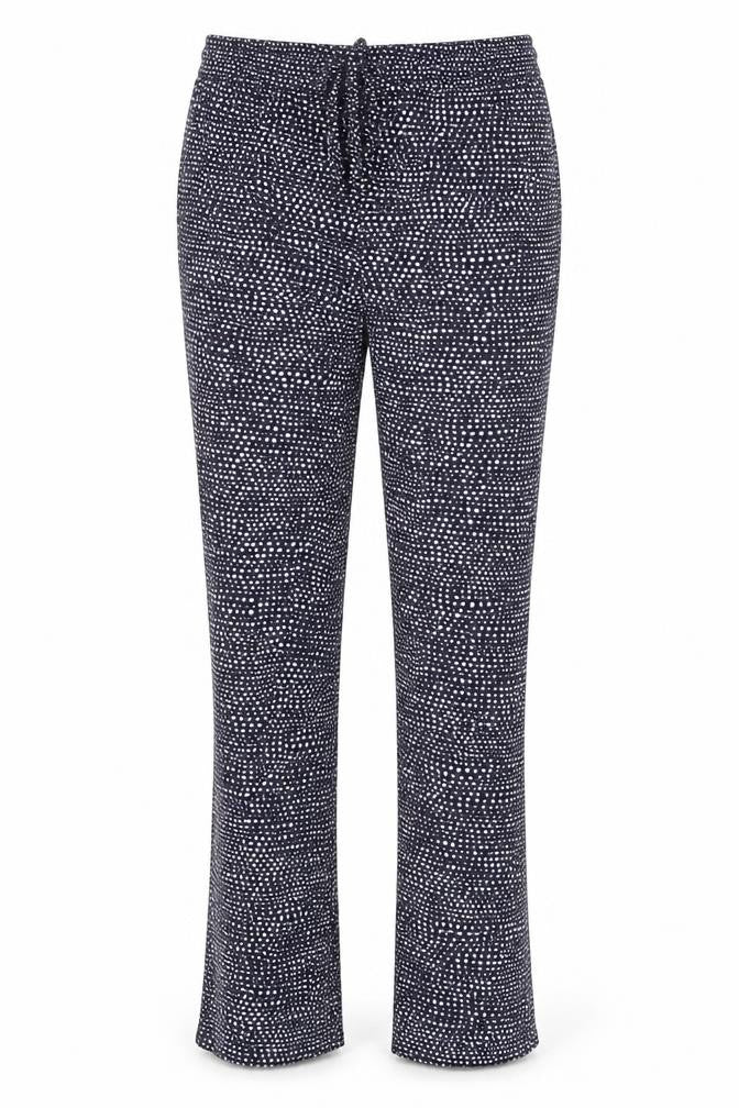Front view of H&M women’s blue polka dot cami lounge pants, size M