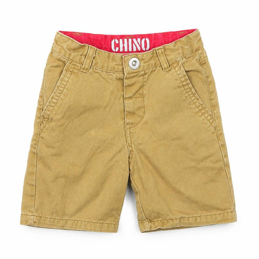 Front view of Urban Rascals boys’ beige chino shorts, size 2-3, years