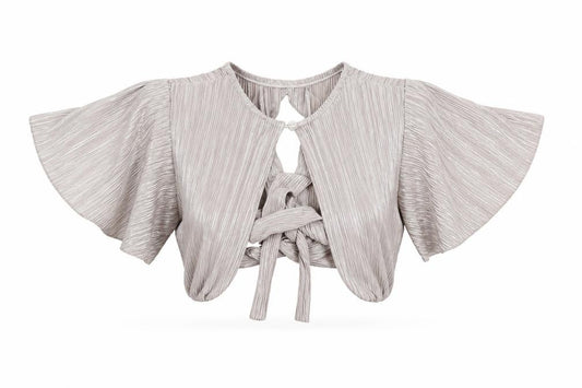 Front view of New Look women’s grey basic blouse, size UK 8