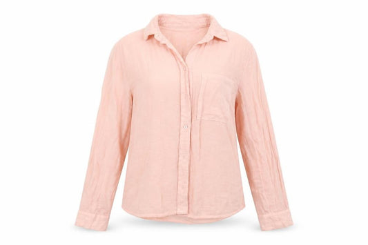 Front view of New Look women’s pink basic button-up, size UK 8
