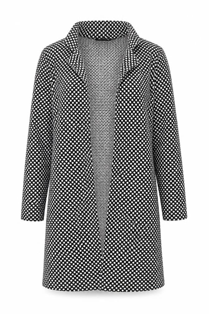 One Touch Womens Black Polka Dot  Jacket Blazer Size 8