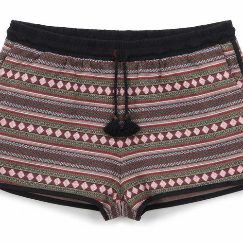 Preworn Womens Red Geometric  Sweat Shorts Size 36 in