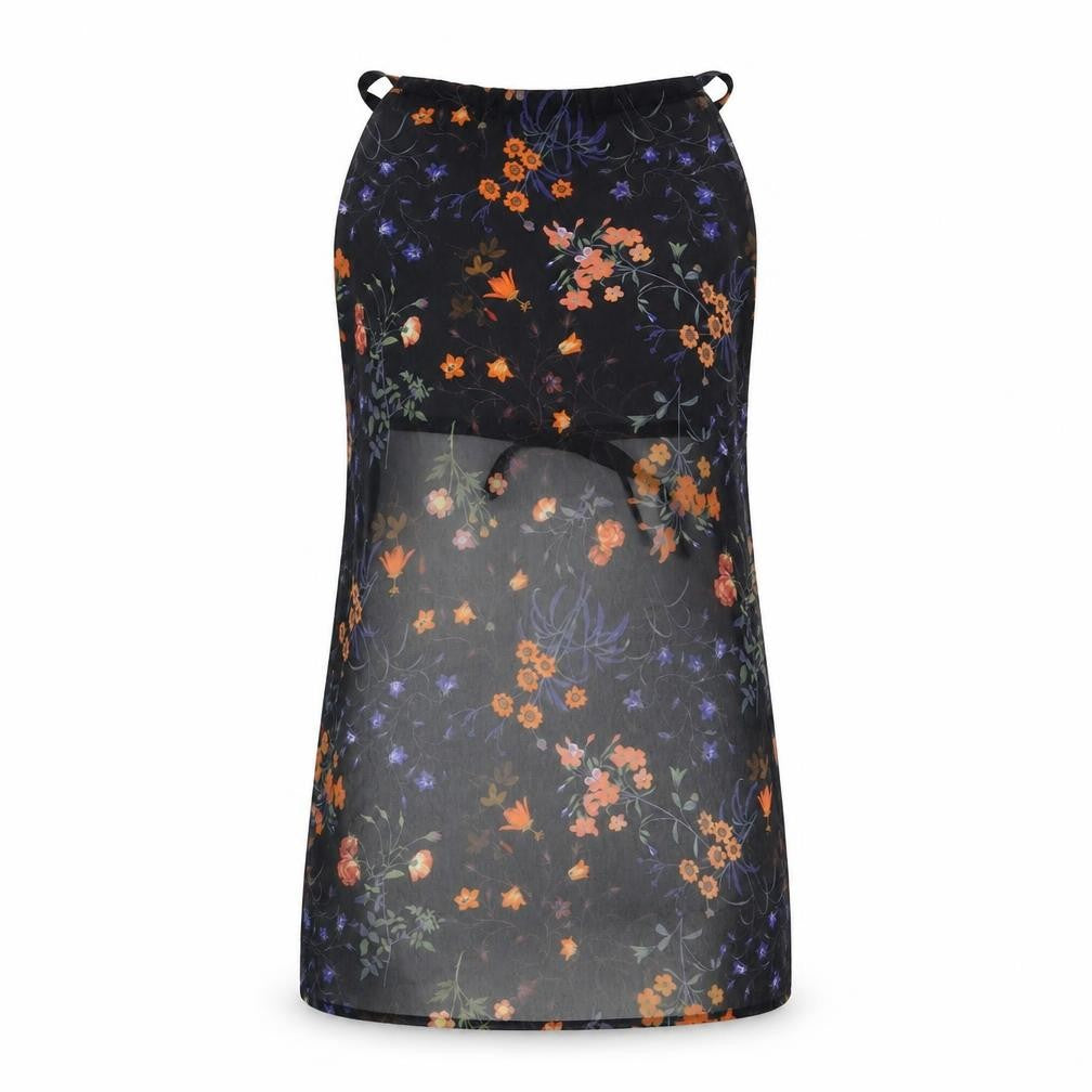 Missguided Womens Black Floral  Basic Blouse Size 8