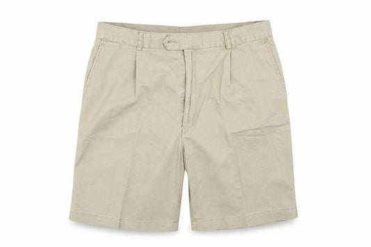 Front view of Mode women’s beige bermuda shorts, size UK 36