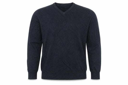 Front view of Marks & Spencer men’s blue jumper, size M
