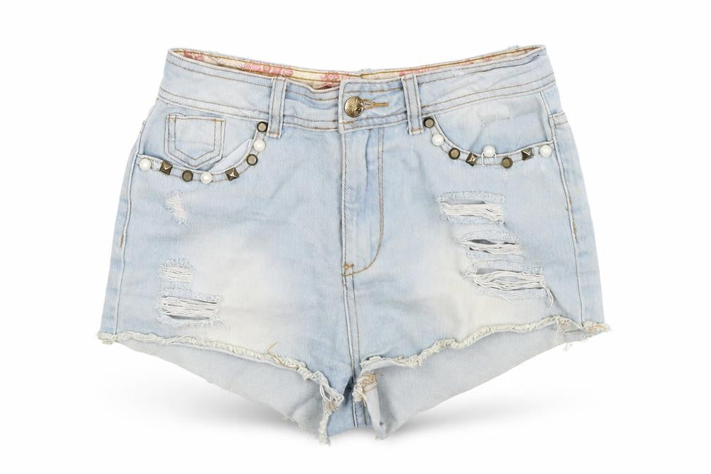 Denim Co Womens Blue  Denim Hot Pants Shorts Size 8 - Distressed