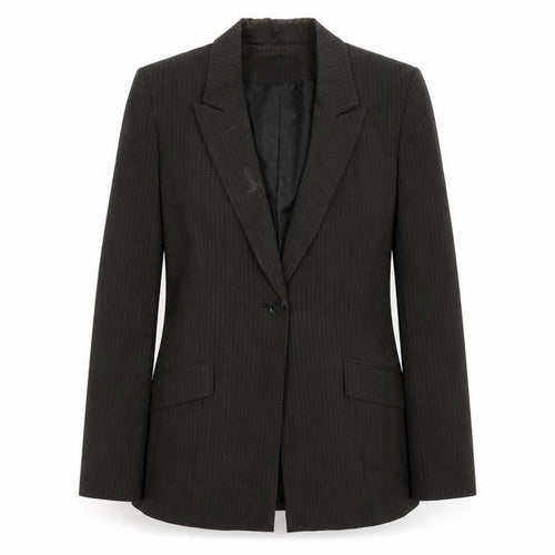 Le Suit Womens Black Striped  Jacket Suit Jacket Size 10