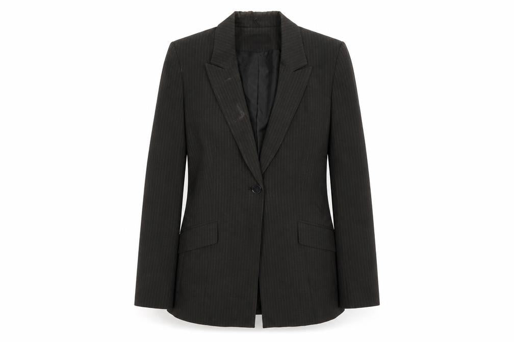 Le Suit Womens Black Striped  Jacket Suit Jacket Size 10