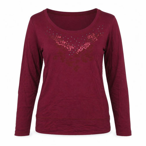 Cachemira Womens Purple   Basic T-Shirt Size L
