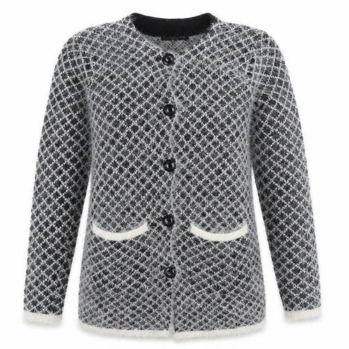 Silver Swan Womens Black Plaid  Cardigan Jumper Size XL